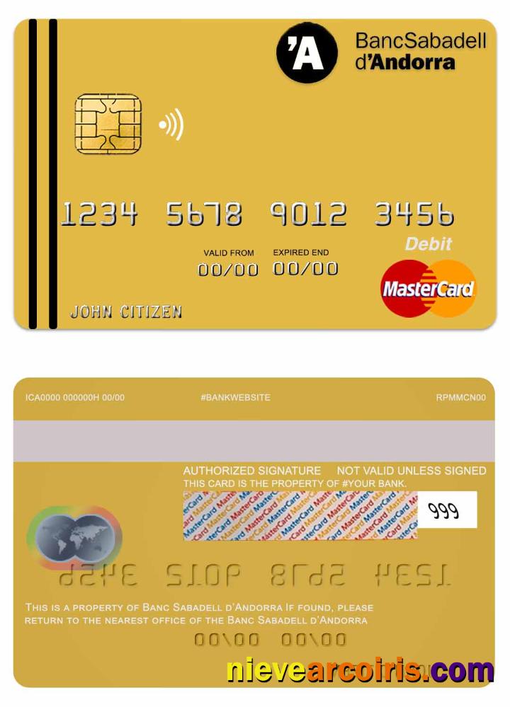 Andorra Bank Sabadell mastercard